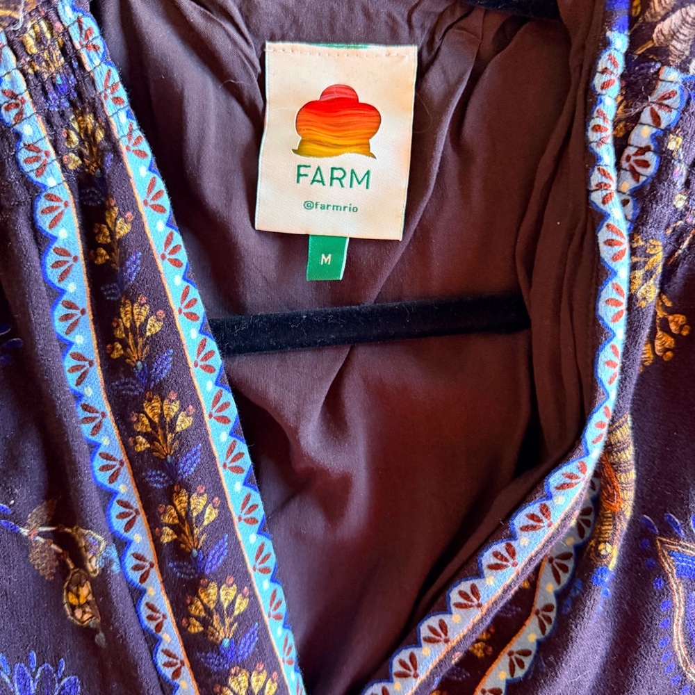 FARM Rio Women's Floral Robe - Blue and Gold - Picture 6 of 6